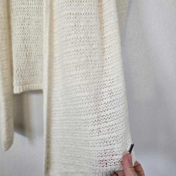 Abercrombie & Fitch Cardigan Women's S Cream Open Weave Wool Blend Casual Cozy - Picture 3 of 9